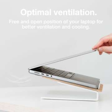 Ergonomic Wood Laptop Stand for 10-16 Inch Devices