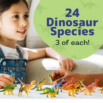 PREXTEX Mini Toy Dinosaurs Figure - 72 Count - Dinosaur Party Favors Easter Eggs Filler, Plastic Din...