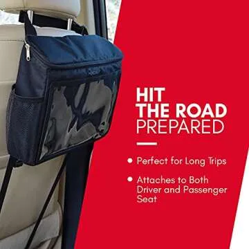 Macally Tablet Holder for Car Back Seat - A Must Have Organizer and Rear Facing Backseat iPad Holder for Kids on Long Drives - Hanger Case Compatible with Any Vehicle Headrest and Tablets up to 10.5”