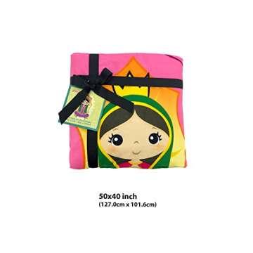 Linzy Plush Virgin Mary Our Lady of Virgen de Guadalupe Baby Double Blanket, Super Soft Baby Double ...