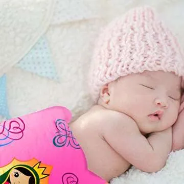 Linzy Plush Virgin Mary Our Lady of Virgen de Guadalupe Baby Double Blanket, Super Soft Baby Double Blanket (50x40 Inch), Pink, 62312