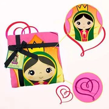 Linzy Plush Virgin Mary Our Lady of Virgen de Guadalupe Baby Double Blanket, Super Soft Baby Double Blanket (50x40 Inch), Pink, 62312