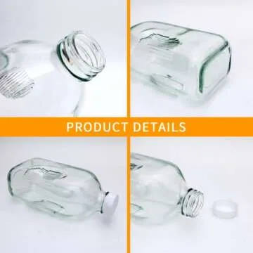 Accguan 2 Quart Glass Milk Bottles, 67oz Glass Bottles with Lids,Reusable Glass Bottles Suitable for Milk, Juice, Beverage, Party, Weddings, Shower Supplies and Gifts(4 pcs)