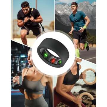 BandSmith Silicone Ring Cover Compatible with Oura Ring Protector, Elastic Case for Oura Ring Gen 4/3 Working Out - Patent Protected (Black+Nightblue+White, M for 11/12/13)