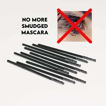 Mini Disposable Skinny Mascara Wands Micro Eyelash Brush Small Makeup Brush Applicators Eyebrow Spoolies - 100 pack