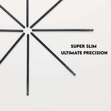 Mini Disposable Skinny Mascara Wands Micro Eyelash Brush Small Makeup Brush Applicators Eyebrow Spoolies - 100 pack