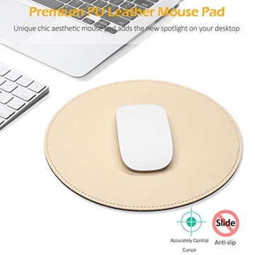 ProElife 8.66-Inch Mouse Pad with Waterproof PU Leather