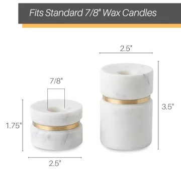 Cork & Mill Handcrafted Candle Holders in Marble & Brass