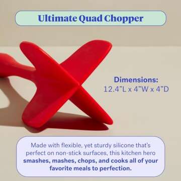 GIR: Get It Right Premium Silicone Quad Meat Chopper - Non-Stick Heat Resistant Potato Mashers and Hamburger Chopper - Ultimate - 12 IN, White