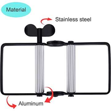 Toothpaste Squeezer, Metal Toothpaste Tube Squeezer Paint Tube Wringer for Artist, Hair Salon, Painter… (Black)