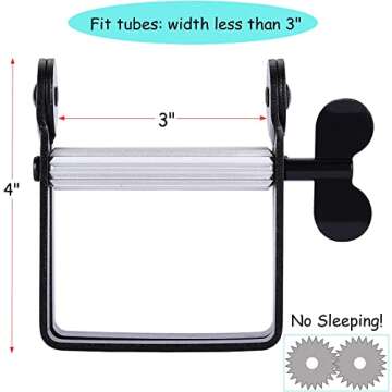 Toothpaste Squeezer, Metal Toothpaste Tube Squeezer Paint Tube Wringer for Artist, Hair Salon, Painter… (Black)