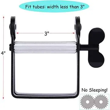 Toothpaste Squeezer, Metal Toothpaste Tube Squeezer Paint Tube Wringer for Artist, Hair Salon, Painter… (Black)