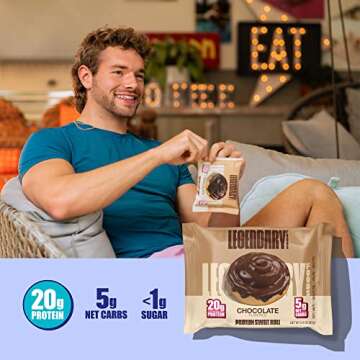 Legendary Foods High Protein Snack - Chocolate Sweet Roll, 20 Gr Protein Bar Alternative, Low Carb F...