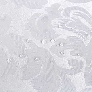 ColorBird Washable Cloth Napkins Set of 4, Scroll Damask Jacquard Dinner Napkins Cloth Bulk, 17 x 17 Inch Water Resistant Spillproof Cotton Ivory Napkins Cloth for Brunch Weddings Parties Banquets