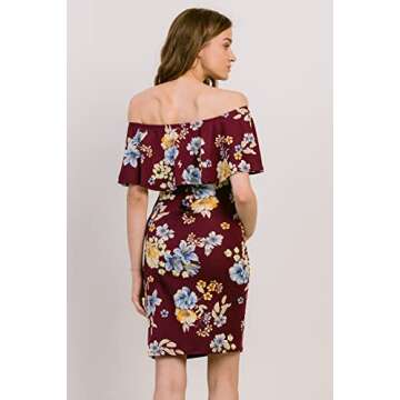 Stylish Hello MIZ Off Shoulder Maternity Dress