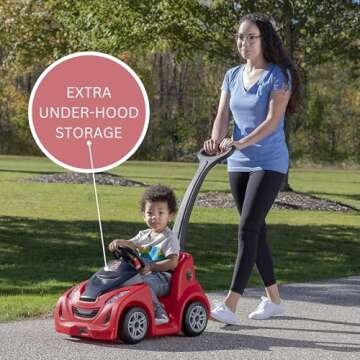 Step2 Push Around Buggy GT Kids Push Car, Ride On Toy, Stroller Substitute, Includes Seat Belt & Horn, Made of Durable Plastic, Max Weight 50 lbs., For Toddlers 1.5-3 Years Old, Red