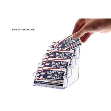 Deflecto Business Card Holder Display, Multi-Compartment, 3-7/8"W x 3-1/2"H x 4-1/8"D, 4 Compartment...