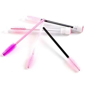 50 Pcs Pink Disposable Lash Brushes in Sanitary Tubes