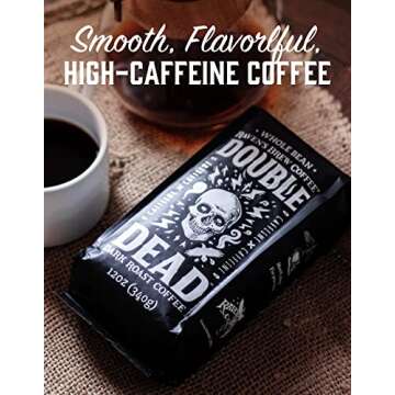 Raven’s Brew Coffee - Double Dead™ - Dark Roast, Naturally High Caffeine (Ground, 12 oz)