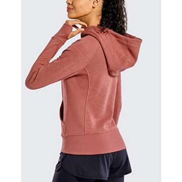 CRZ YOGA Women's Cotton Hoodies Sport Slim Fit - Ultimate Comfort for Workouts and Travel