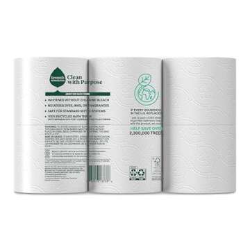 Seventh Generation Toilet Paper Recycled Bath Tissue 4-Pack 100% Recycled Paper 2-ply without Chlori...