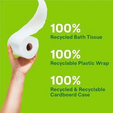 Seventh Generation Toilet Paper Recycled Bath Tissue 4-Pack 100% Recycled Paper 2-ply without Chlorine Bleach 12 Rolls