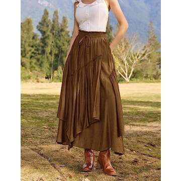 Scarlet Darkness Renaissance Skirt for Women - Elegant Boho Design