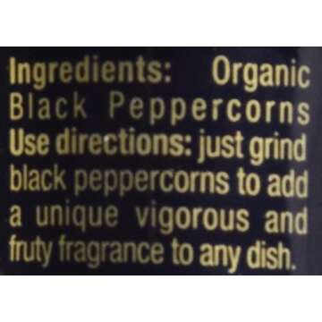Drogheria & Alimentari All Natural Spice Grinder Black Peppercorns, 1.58 Ounce Jars (Pack of 3)