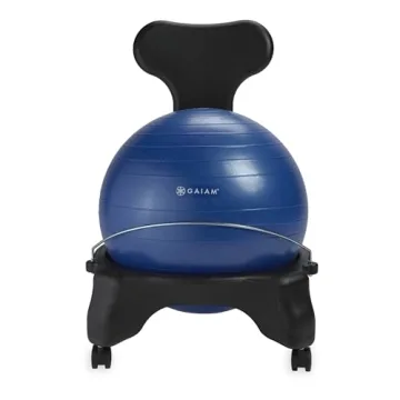 Gaiam Classic Balance Ball Chair – Exercise Stability Yoga Ball Premium Ergonomic Chair for Home a...