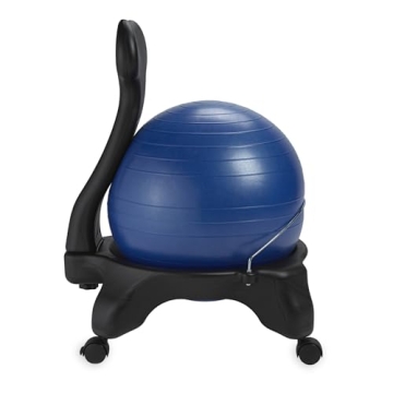 Gaiam Blue Balance Ball Chair Ergonomic Fitness Desk Chair