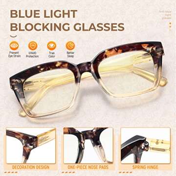 Stylish Oversized Blue Light Glasses for Eye Protection