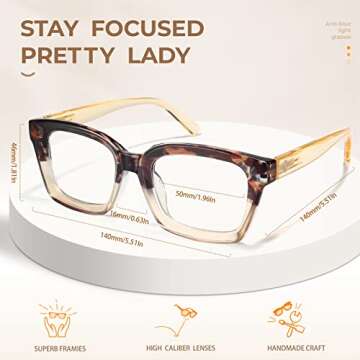 Stylish Oversized Blue Light Glasses for Eye Protection