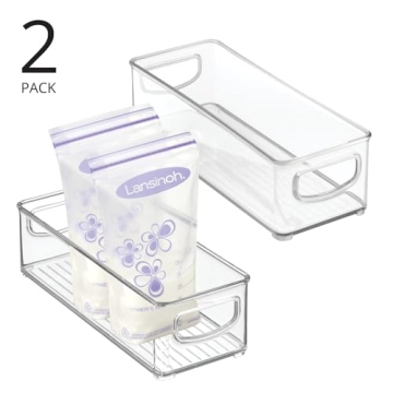 mDesign Nursery Storage Bins with Handles for Organization