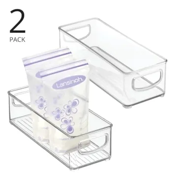 mDesign Nursery Storage Bins with Handles for Organization