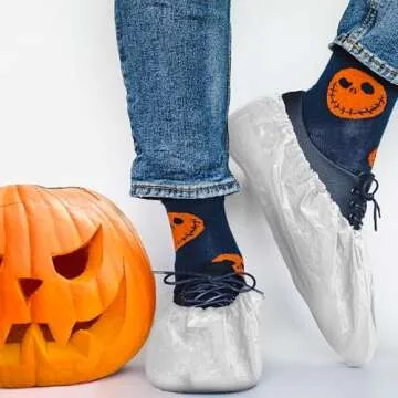 EZGOODZ White Indoor Shoe Covers Disposable Non Slip, 16.5 x 6.5 Inch. 100 Pack Shoe Booties Disposable. 2 Mil CPE Disposable Booties for Shoes Covers. Waterproof Surgical Boot Covers for Outdoor