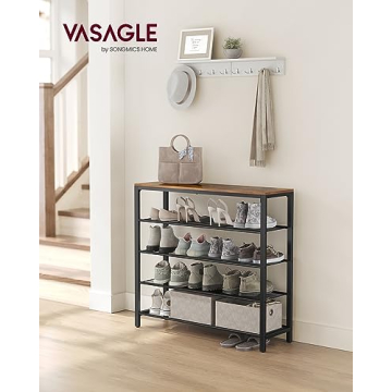VASAGLE 5-Tier Shoe Rack - Stylish Organizer for Entryways