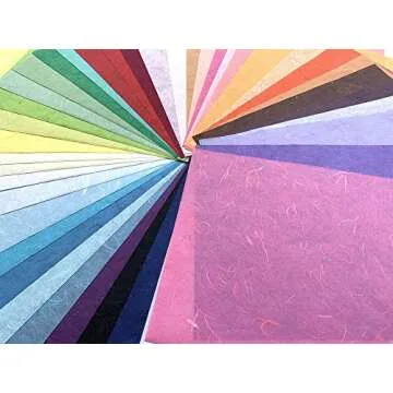 Vibrant 50 Colors A4 Mulberry Paper Sheets for Crafting and DIY Projects