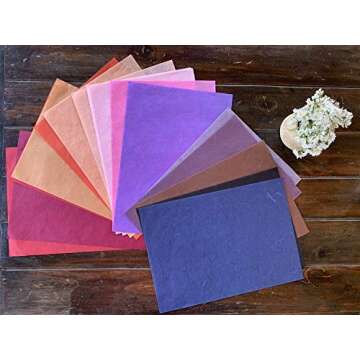 50 Colors 50 Sheets Mixed Colors A4 Thin Natural Fiber Mulberry Paper Sheets Art Tissue Washi Paper Design Craft Art Origami Suppliers Card Making DIY Craft