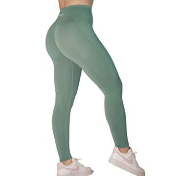 AUROLA Intensify Workout Leggings for Women Seamless Scrunch Tights Tummy Control Gym Fitness Girl Sport Active Yoga Pants (XS, Iceberg Green)