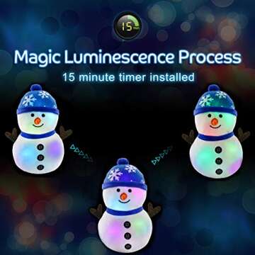 BSTAOFY LED Musical Snowman Plush Toy for Kids