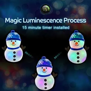 BSTAOFY LED Musical Snowman Plush Toy for Kids