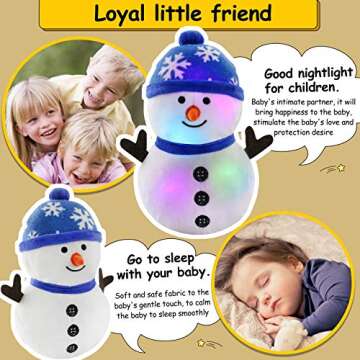 BSTAOFY LED Musical Snowman Plush Toy for Kids