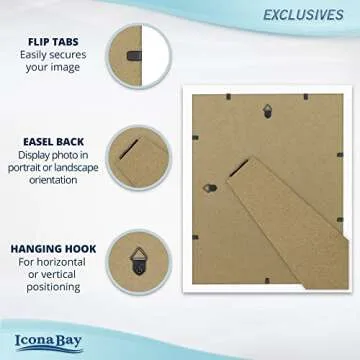 Icona Bay 8.5x11 Diploma Frames (White, 6 Pack), Sturdy Wood Composite Certificate Frames, Sleek Document Frames Bulk, Sleek Design, Table Top or Wall Mount, Exclusives Collection