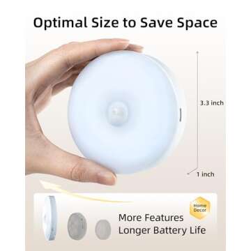 EZVALO Under Cabinet Lighting, Rechargeable Battery Operated Puck Lights with Remote, 3 Color Temps ...