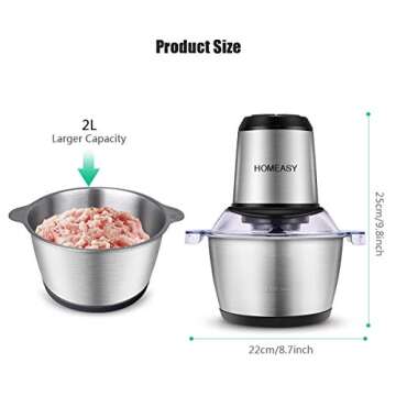HOMEASY Electric Meat Grinder for Efficient Food Chop & Grind