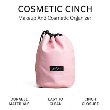 Jadyn Durable Cinch Top Makeup Organizer - Compact Travel Makeup Bag - 7 Interior Pockets for Cosmet...