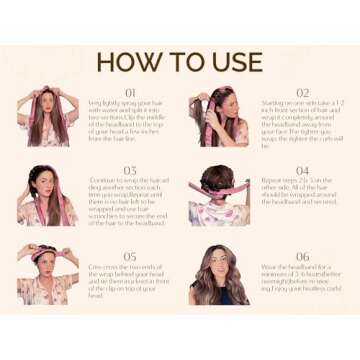 Yanibest Heatless Hair Curler with Satin Bonnet, Overnight Hair Curler to Sleep in, Heatless Curling Rod Headband for Women Girls Styling