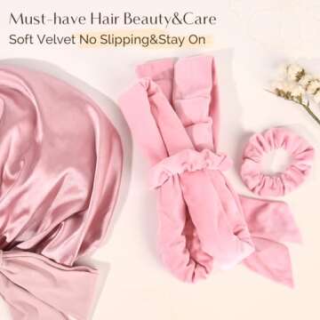 Yanibest Heatless Hair Curler with Satin Bonnet, Overnight Hair Curler to Sleep in, Heatless Curling Rod Headband for Women Girls Styling