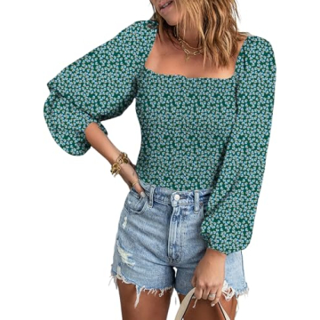 EVALESS Fall Clothes for Women Trendy 2024 Long Sleeve Tops Off Shoulder Blouses Boho Clothes for Wo...