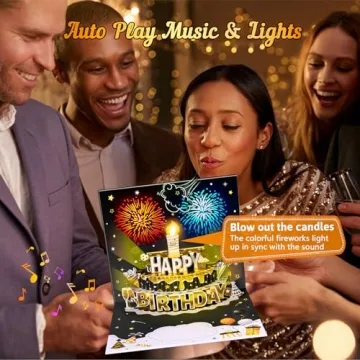 Pop-Up Birthday Card with Light & Music - INPHER